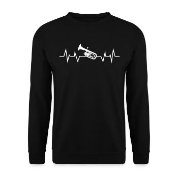 Tenorhorn Baritone Blasinstrument Geschenkidee - Unisex Pullover - Schwarz - Vorne - Alina (178cm) & Michal (187cm)