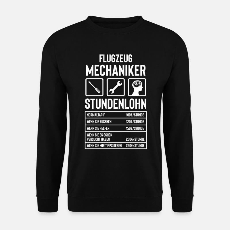 Flugzeugmechaniker Geschenkidee - Unisex Pullover - Schwarz