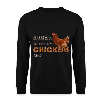 Chicken saying, chicken breeder - Unisex Sweatshirt - black - Front - Alina (178cm) & Michal (187cm)