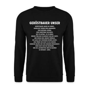 Gerüstbauer Gerüstbau Spruch - Unisex Pullover - Schwarz - Vorne - Alina (178cm) & Michal (187cm)