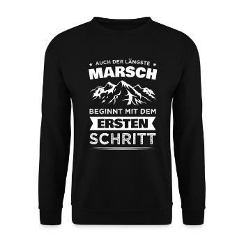 Cooler Berg Wander Spruch Alpen Berge Geschenk - Unisex Pullover - Schwarz - Vorne - Alina (178cm) & Michal (187cm)