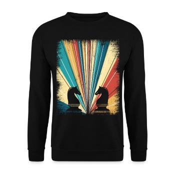 Chess chess player checkmate chess tournament - Unisex Sweatshirt - black - Front - Alina (178cm) & Michal (187cm)
