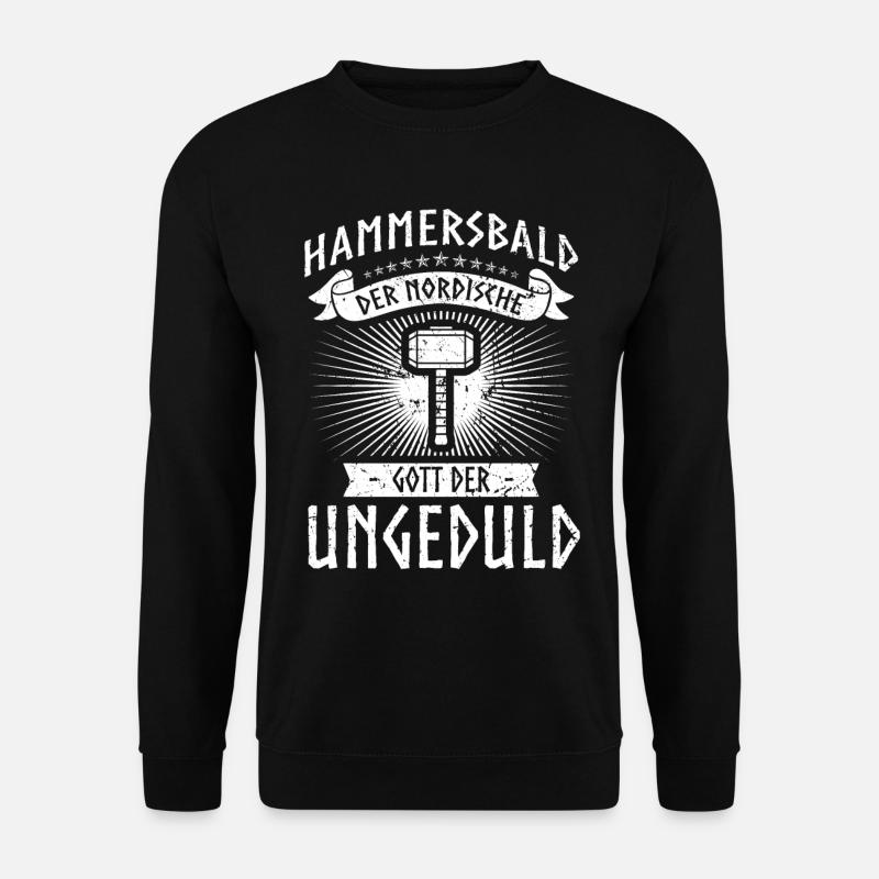Der nordische Gott der Ungeduld Hammersbald - Unisex Pullover - Schwarz