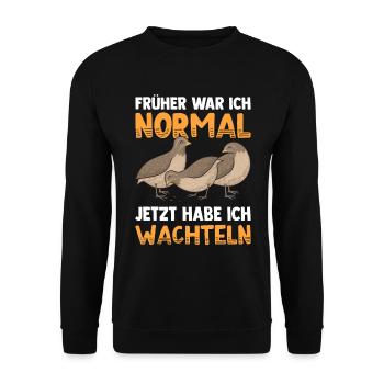 Wachteln Wachtel - Unisex Pullover - Schwarz - Vorne - Alina (178cm) & Michal (187cm)