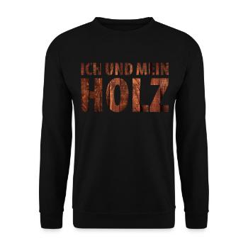Holz Schreiner Tischler Holzfäller Handwerker - Unisex Pullover - Schwarz - Vorne - Alina (178cm) & Michal (187cm)