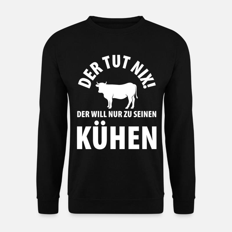 Kühe Bauer Landwirt Landwirtschaft Kuh - Unisex Pullover - Schwarz