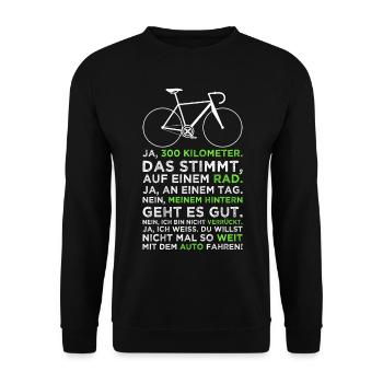 Fahrrad Radfahrer Geschenkidee Rennrad Radsport - Unisex Pullover - Schwarz - Vorne - Alina (178cm) & Michal (187cm)