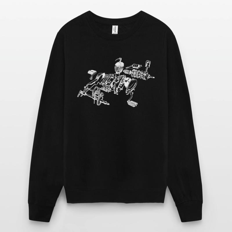 Mobylette Mobylette mobylette dessin d’explosion cadeau Sweat-shirt Unisexe