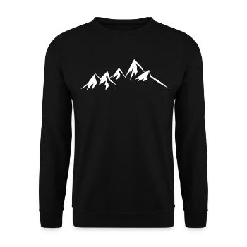 Mountains hiking mountaineering mountain range - Unisex Sweatshirt - black - Front - Alina (178cm) & Michal (187cm)