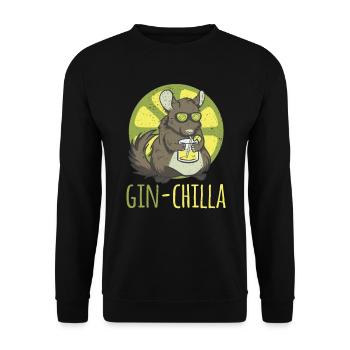 Ginchilla Longdrink lustiges Design Nagetier. - Unisex Pullover - Schwarz - Vorne - Alina (178cm) & Michal (187cm)