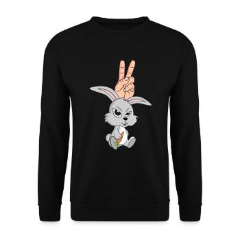 Lapin, lapin ou oreilles de lapin, c'est quoi le lapin de Pâques - Sweat-shirt Unisexe - noir - Devant - Alina (178cm) & Michal (187cm)