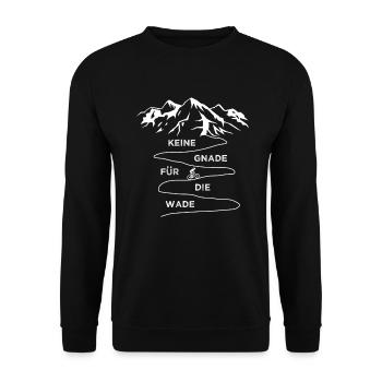 Keine Gnade für die Wade MTB Berge Mountainbike - Unisex Pullover - Schwarz - Vorne - Alina (178cm) & Michal (187cm)