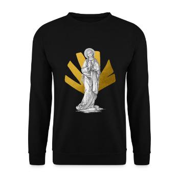 Saint Mary, Mother Mary, ancient representation - Unisex Sweatshirt - black - Front - Alina (178cm) & Michal (187cm)