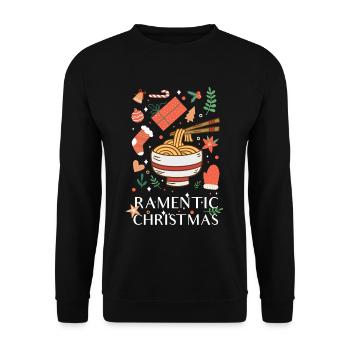 Ramen Noël - Ramen laid Noël - Sweat-shirt Unisexe - noir - Devant - Alina (178cm) & Michal (187cm)