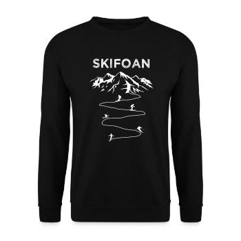 Skifoan Skifahren Skifahrer Alpen Berge Panorama - Unisex Pullover - Schwarz - Vorne - Alina (178cm) & Michal (187cm)