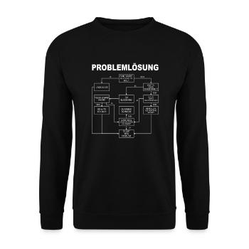 Problem Lösung Problemlösung Arbeit Beruf Kollegen - Unisex Pullover - Schwarz - Vorne - Alina (178cm) & Michal (187cm)