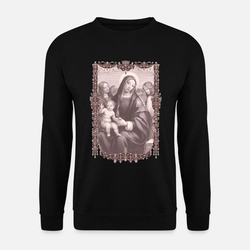 Hl.-Maria mit Jesuskind - Unisex Pullover - Schwarz