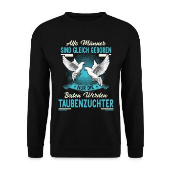 Taubenzüchter Taube Tauben Vogel Geschenkidee - Unisex Pullover - Schwarz - Vorne - Alina (178cm) & Michal (187cm)