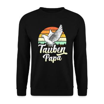 Taubenzüchter Papa Brieftauben Tauben Geschenk - Unisex Pullover - Schwarz - Vorne - Alina (178cm) & Michal (187cm)