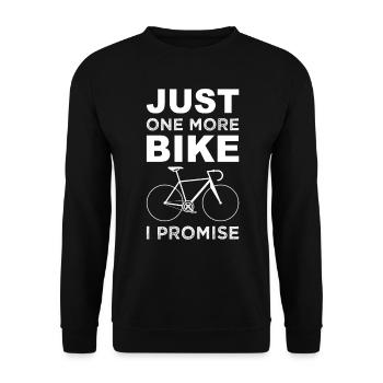 Cycliste de vélo de route Just One More Bike I Promise - Sweat-shirt Unisexe - noir - Devant - Alina (178cm) & Michal (187cm)