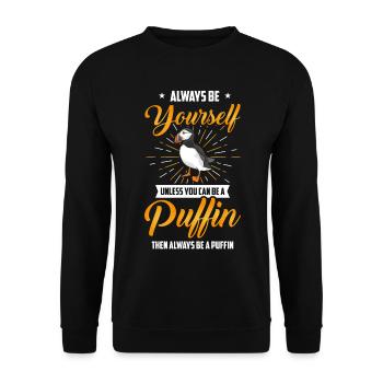 Puffin puffin - Unisex Sweatshirt - black - Front - Alina (178cm) & Michal (187cm)