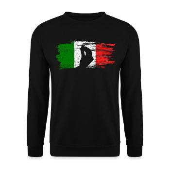 Italian hand gesture Capisci Italy flag - Unisex Sweatshirt - black - Front - Alina (178cm) & Michal (187cm)