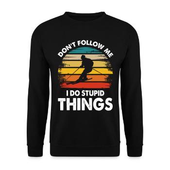 Skier skiing sport skiing ski gift - Unisex Sweatshirt - black - Front - Alina (178cm) & Michal (187cm)
