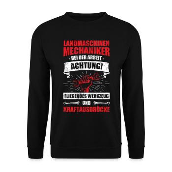 Landmaschinenmechaniker Landmaschinen Mechaniker - Unisex Pullover - Schwarz - Vorne - Alina (178cm) & Michal (187cm)
