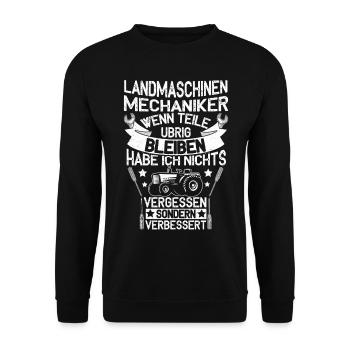 Landmaschinen Mechaniker - Unisex Pullover - Schwarz - Vorne - Alina (178cm) & Michal (187cm)