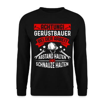 Gerüstbauer Gerüstbau Bauarbeit - Unisex Pullover - Schwarz - Vorne - Alina (178cm) & Michal (187cm)