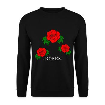 Red roses - Unisex Sweatshirt - black - Front - Alina (178cm) & Michal (187cm)