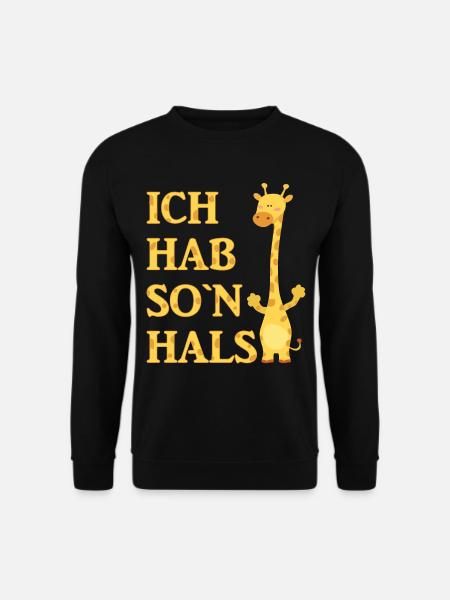 lustige Giraffe die sich ärgert Zoo Tier Wortwitz - Unisex Pullover - Schwarz