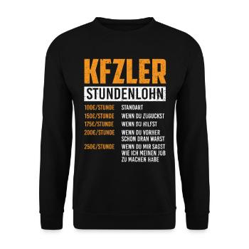 Automechaniker Autoschrauber Spruch - Unisex Pullover - Schwarz - Vorne - Alina (178cm) & Michal (187cm)
