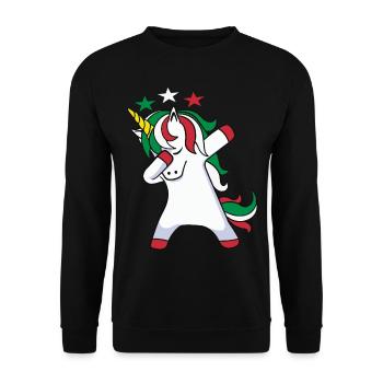 Idée cadeau licornes tamponnant cadeau licornes - Sweat-shirt Unisexe - noir - Devant - Alina (178cm) & Michal (187cm)