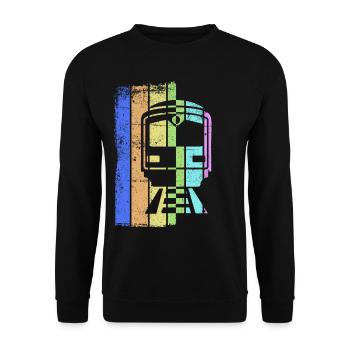 Train chemin de fer cheminots trains conducteur de locomotive - Sweat-shirt Unisexe - noir - Devant - Alina (178cm) & Michal (187cm)