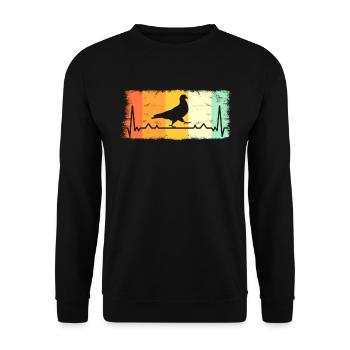 Éleveur de pigeons-pigeons pigeons ECG Battements de cœur - Sweat-shirt Unisexe - noir - Devant - Alina (178cm) & Michal (187cm)