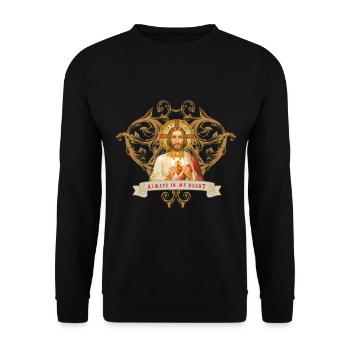 Jesus Christus, Christen-Liebe, Glaube - Unisex Pullover - Schwarz - Vorne - Alina (178cm) & Michal (187cm)