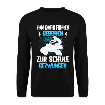 Zum Quad Fahren Geboren Kinder Quad ATV Geschenk - Unisex Pullover - Schwarz - Vorne - Alina (178cm) & Michal (187cm)