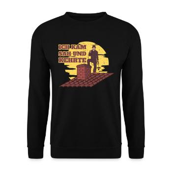 Schornsteinfeger Kaminkehrer ist ein Glücksbringer - Unisex Pullover - Schwarz - Vorne - Alina (178cm) & Michal (187cm)