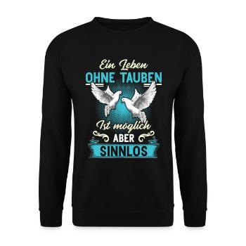 Brieftaube Tauben Flüsterer Taubenzüchter Geschenk - Unisex Pullover - Schwarz - Vorne - Alina (178cm) & Michal (187cm)