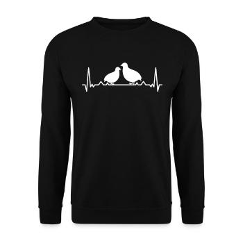 Caille oiseau caille cadeau de battement de coeur ECG - Sweat-shirt Unisexe - noir - Devant - Alina (178cm) & Michal (187cm)