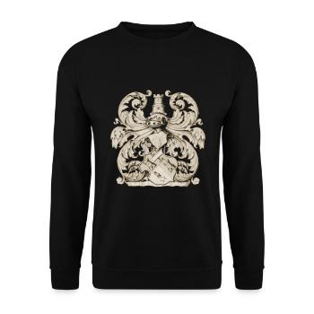 Heraldry coat of arms with knight armor in the Middle Ages - Unisex Sweatshirt - black - Front - Alina (178cm) & Michal (187cm)