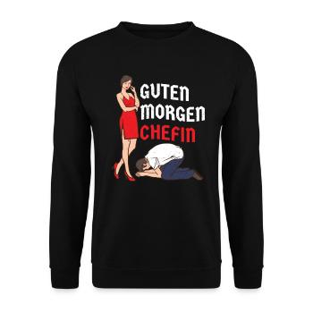 Mari épouse Jour de mariage Bonjour patronne - Sweat-shirt Unisexe - noir - Devant - Alina (178cm) & Michal (187cm)