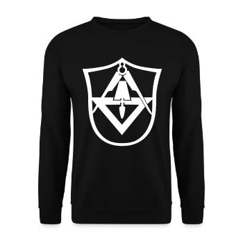 Stuckateur Gipser Zunftzeichen Geschenk - Unisex Pullover - Schwarz - Vorne - Alina (178cm) & Michal (187cm)