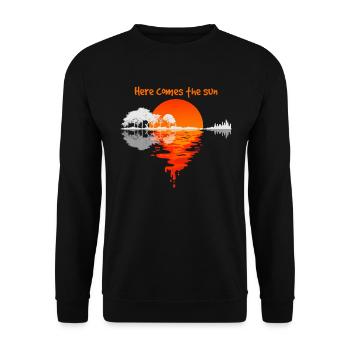 Coucher de soleil avec des inspirations de guitare bonheur - Sweat-shirt Unisexe - noir - Devant - Alina (178cm) & Michal (187cm)