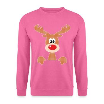 Rennais Noël Reindeer Idées cadeaux - Sweat-shirt Unisexe - rose - Devant