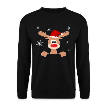 Rennes Flocons de neige Nikolaus Casquette de Noël - Sweat-shirt Unisexe - noir - Devant - Alina (178cm) & Michal (187cm)