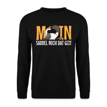 Low German Moin als Möwe sabbel nich dat geit - Unisex Sweatshirt - black - Front - Alina (178cm) & Michal (187cm)