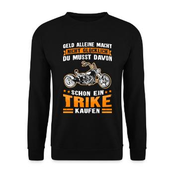 Trike Motorrad Trikes Dreirad Triker Geschenk - Unisex Pullover - Schwarz - Vorne - Alina (178cm) & Michal (187cm)
