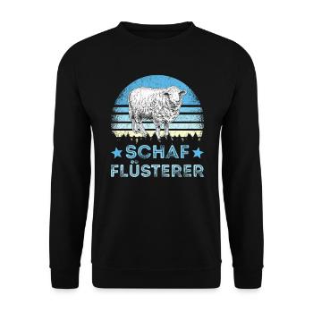 Schafe Schaf Flüsterer Schäfer Hirt Hirte Geschenk - Unisex Pullover - Schwarz - Vorne - Alina (178cm) & Michal (187cm)